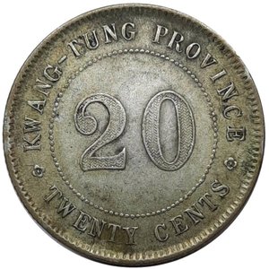 obverse: CINA, Kwang tung, 20 cents 1921