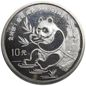 reverse: CINA, 10 Yuan PANDA (1 Oncia argento 999) 1991