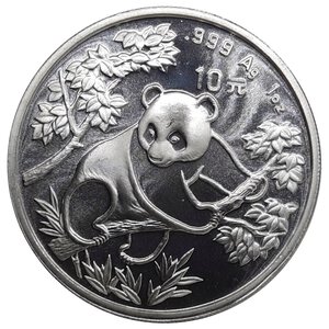 CINA, 10 Yuan PANDA (1 Oncia argento 999) 1992