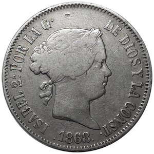 reverse: FILIPPINE, Isabella II ,50 centimos argento 1868 