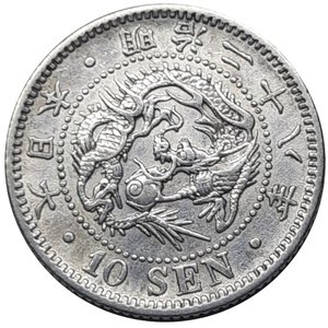 reverse: GIAPPONE , 10 sen argento 1895