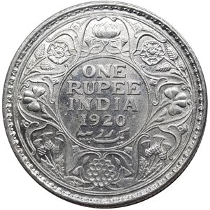 obverse: INDIA , George V ,1 Rupee argento 1920