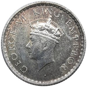 reverse: INDIA , George VI ,1/4  Rupee argento 1939