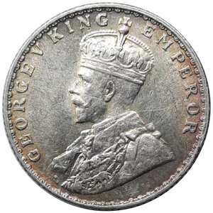 reverse: INDIA , George V ,1/4  Rupee argento 1928