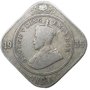reverse: INDIA , George V ,2 annas 1935