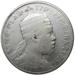obverse: ETIOPIA ,Menelik, mezzo birr argento 1889 