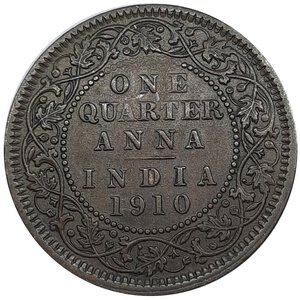 obverse: INDIA , Edward VII ,1/4 anna 1910