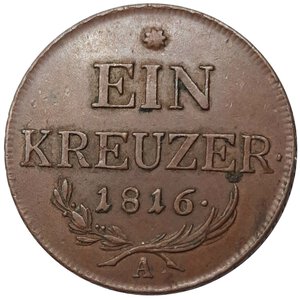 obverse: AUSTRIA , 1 Kreuzer 1816 A