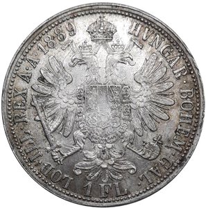obverse: AUSTRIA , Franz Joseph, 1 florin argento 1889