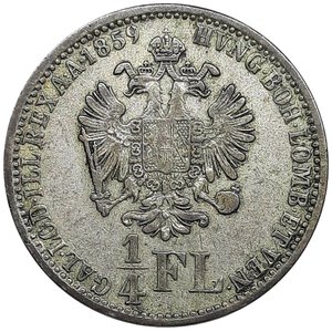 obverse: AUSTRIA , Franz Joseph, 1/4 florin argento 1859