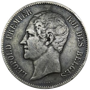 reverse: BELGIO, Leopoldo Premier 5 francs argento 1865