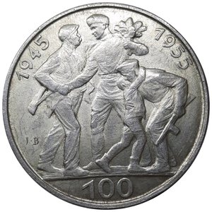 obverse: CECOSLOVACCHIA, 100 korun argento 1955 