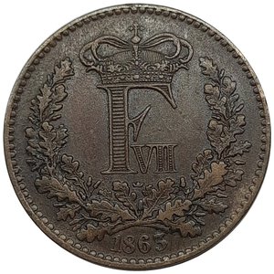 reverse: DANIMARCA, Federico VII 1 Skilling 1863