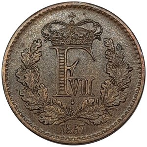 reverse: DANIMARCA, Federico VII 1/2 Skilling 1857