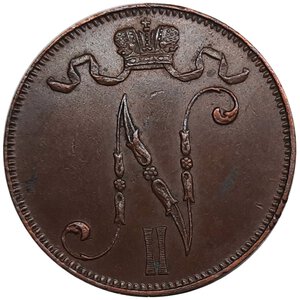 reverse: FINLANDIA,Nicola II, 5 Pennia 1916 