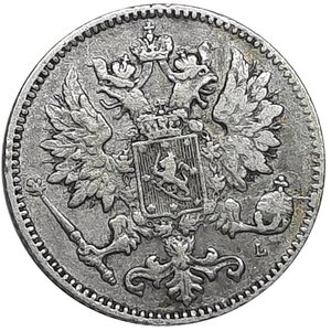 reverse: FINLANDIA,25 Pennia argento 1901 