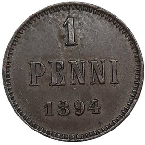 obverse: FINLANDIA,Alessandro III 1 Penni 1894