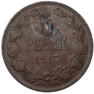 obverse: FINLANDIA, 10 Pennia 1917 