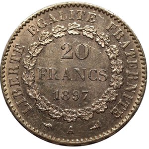 obverse: FRANCIA  ,20 francs oro 1897 zecca A