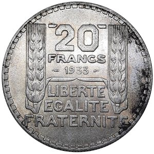 obverse: FRANCIA  ,20 francs Turin argento 1938 FDC