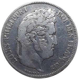 reverse: FRANCIA  ,Louis Philippe ,5 francs argento 1835 zecca A