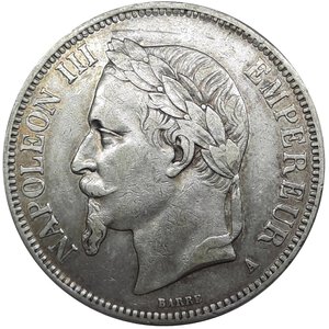 obverse: FRANCIA  ,Napoleon III , 5  Francs argento 1867