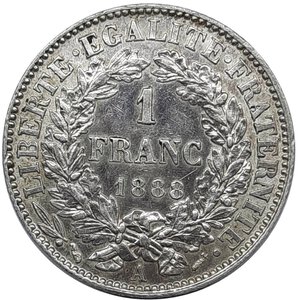 reverse: FRANCIA  ,1 Franc argento 1888 A Qfdc 