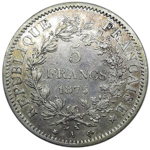 obverse: FRANCIA , 5 Francs Hercule argento 1875 A  SPL++