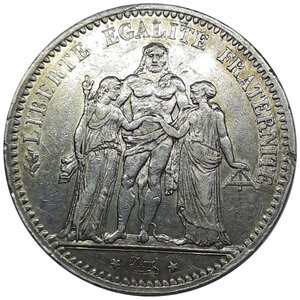 reverse: FRANCIA , 5 Francs Hercule argento 1875 A  SPL++