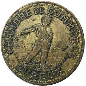 reverse: FRANCIA , Evreux ,1 franc 1922, Moneta di necessita 