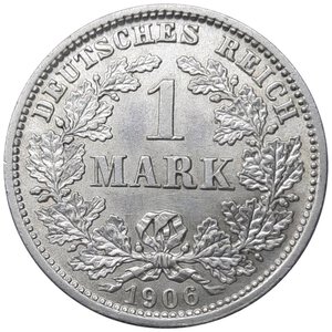 obverse: GERMANIA, 1 mark argento 1906 D