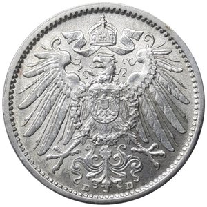 reverse: GERMANIA, 1 mark argento 1906 D