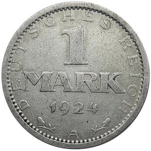 obverse: GERMANIA, 1 mark argento 1924 A