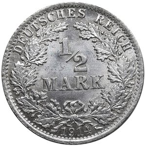 reverse: GERMANIA, 1/2 mark argento 1914 A