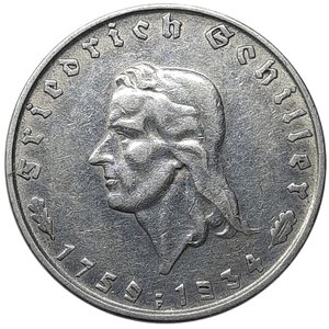 reverse: GERMANIA, Reich, 2 reichmark argento Schiller 1934