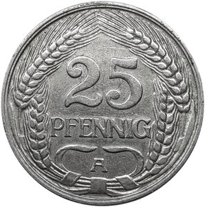 obverse: GERMANIA, 25 pfennig  1909 A