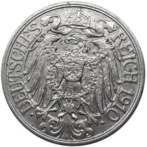 reverse: GERMANIA, 25 pfennig  1910 F