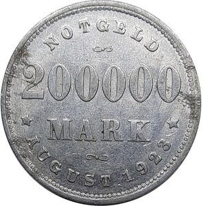 obverse: GERMANIA, Hamburg ,  20000 mark 1923