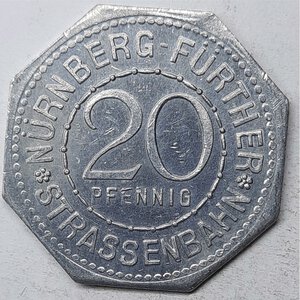 obverse: GERMANIA ,Norimberga 20 pfennig TIPO 1