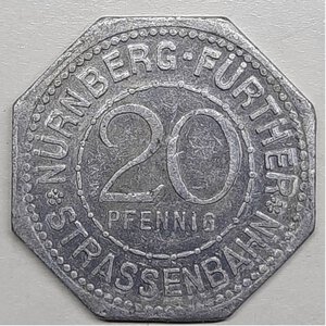 obverse: GERMANIA ,Norimberga 20 pfennig TIPO 2