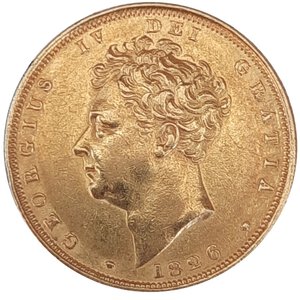 obverse: GRAN BRETAGNA, George IV, Sterlina oro 1826 Rara