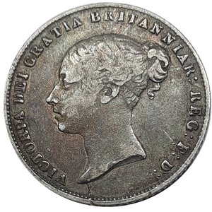 reverse: GRAN BRETAGNA, Victoria queen, Six pence argento 1864 ECCELSA