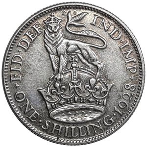 obverse: GRAN BRETAGNA, George V, shilling argento  1928