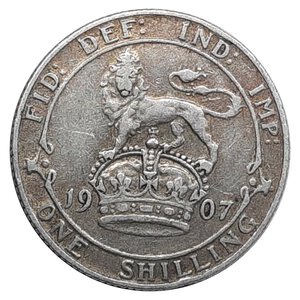 obverse: GRAN BRETAGNA, Edward VII, shilling argento  1907