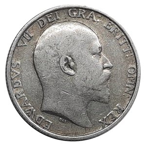 reverse: GRAN BRETAGNA, Edward VII, shilling argento  1907