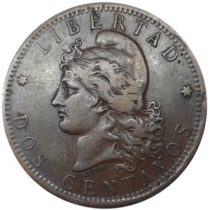 obverse: ARGENTINA , 2 centavos 1883