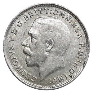 reverse: GRAN BRETAGNA, George V, 3 pence argento 1916