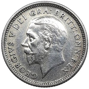 reverse: GRAN BRETAGNA, George V, Six pence argento 1926