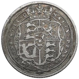 obverse: GRAN BRETAGNA, George III, Six pence argento 1818