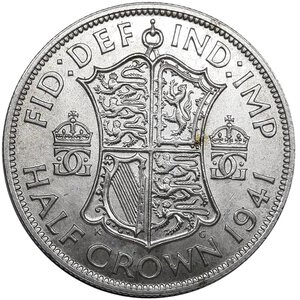 reverse: GRAN BRETAGNA, George VI, Half Crown argento 1941 